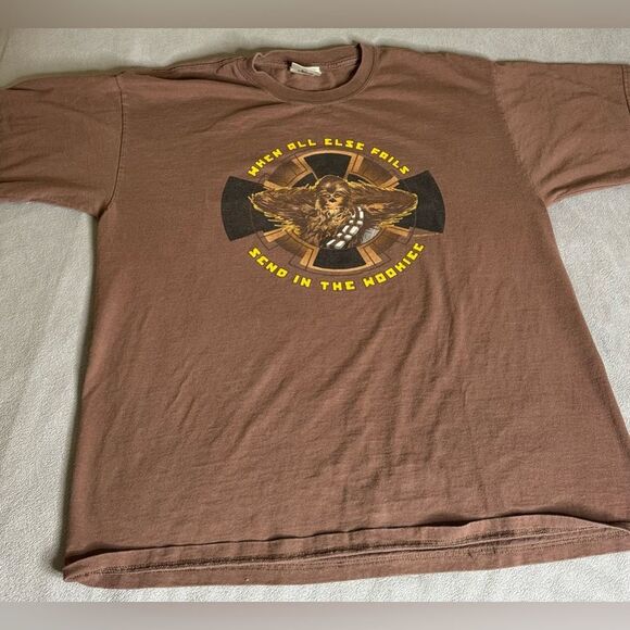 Vintage Star Wars Shirt  00s Y2K When All Else Fails Send In The Wookie Tee - Picture 1 of 15